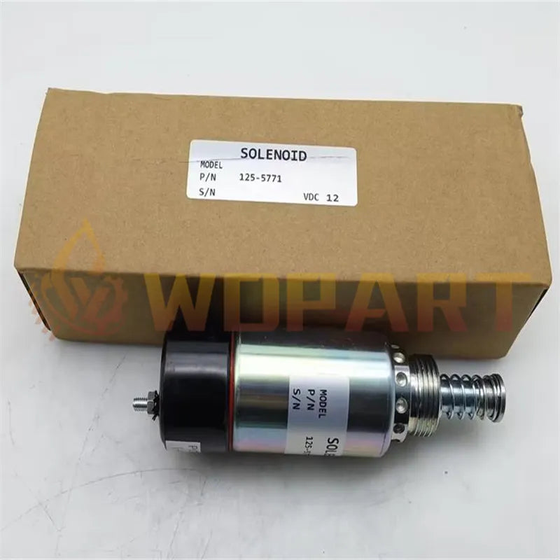 125-5771 1255771 Fuel Shutoff Solenoid Valve for Caterpillar Cat Asphalt Paver AP-1000 AP-1050 Engine 3114 3116 3126