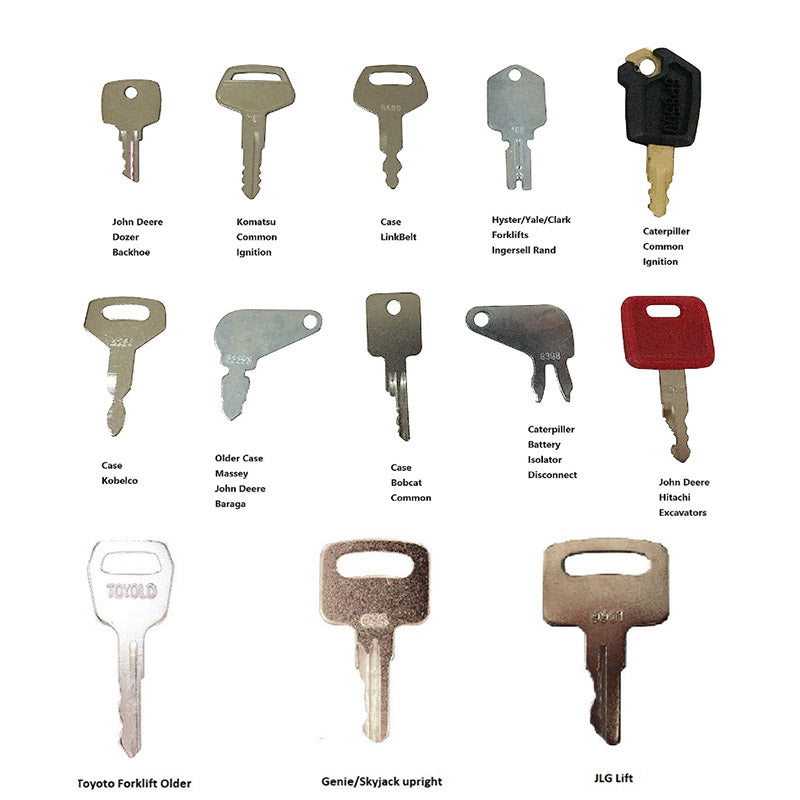 27 Heavy Equipment Construction Ignition Key Set for Excavator Tractor Forklift Lawn mover