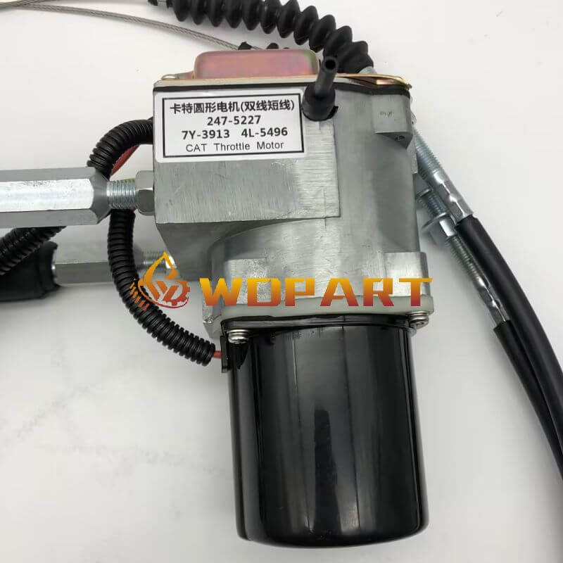 Round Throttle Motor 247-5227 E320V2 2475227 with Double Cable Round Plug 5 Pins for Caterpillar 312 E312 E312A Excavator
