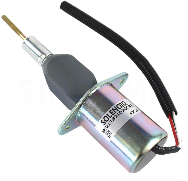 1821020C91 Fuel Injection Control Fuel Shutoff Solenoid 24V for Navistar Perkins Engine 1036-8T 1306-9T