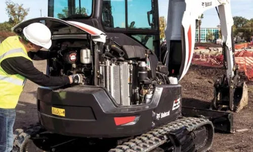 Inspection and maintenance of excavator resuming work