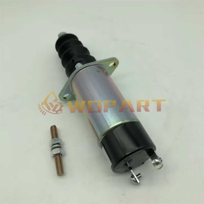 Diesel Stop Solenoid 1500-2149 1502-12A6U1B2S1A 12V with 3 Terminals for Woodward 1500 Series