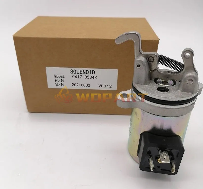 Wdpart M7272733 Fuel Shutoff Stop Solenoid 12V for Bobcat Skid Steer 863 873 DEUTZ BF4M1011F