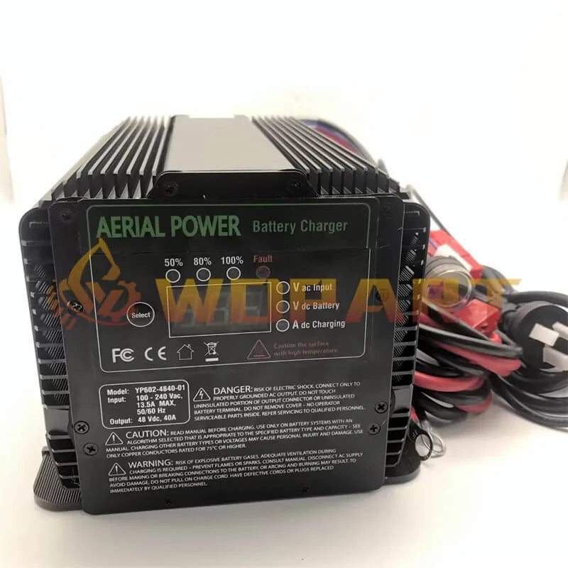 WDPART 48V 25A Battery Charger 128375 128375GT Auto AC X-Led for Genie AL4L AL5L GS-2668 GS-3268 GS-3369 GS-4069