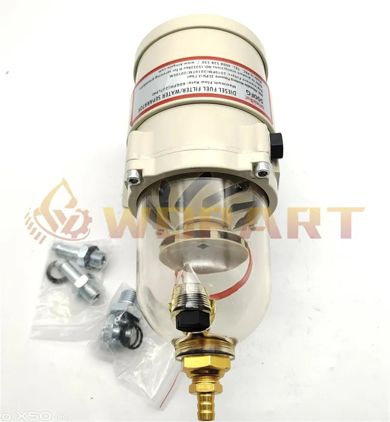 WDPART Diesel Filtration 60GPH 30 MIC RAC 500FG30 Water Separator for Racor Turbine 500 Series