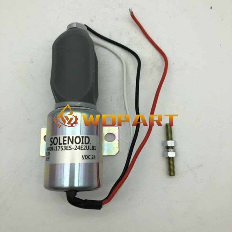 Diesel Stop Solenoid 1700-1569 1753ES-24E2ULB1 for Volvo ZF Mitsubishi 6D24 Doosan Cummins Hyundai Parts 24V