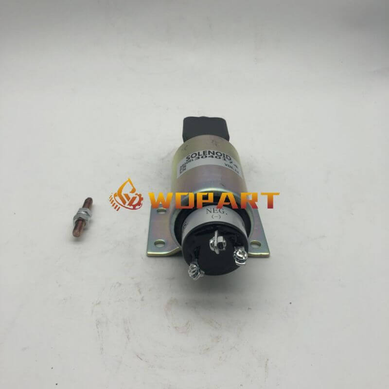 3040174 Diesel Fuel Shutoff Stop Solenoid for Snorkel Elevator 12V with 3 Terminals